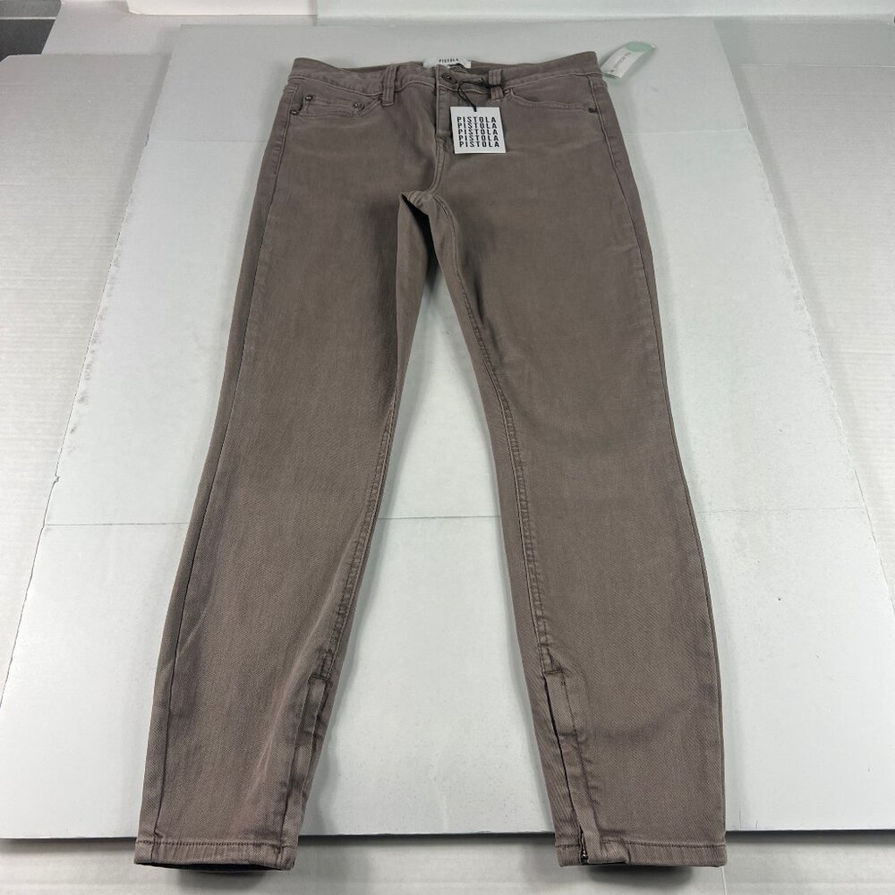 Pistola Jeans Women's 30 Tory High Rise Skinny Crop Light Purple Ankle Zip Denim